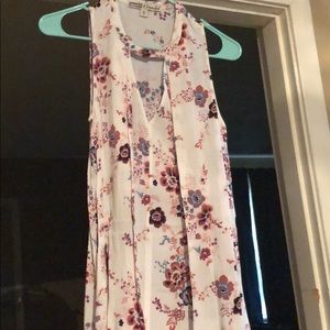 Sleeveless floral blouse